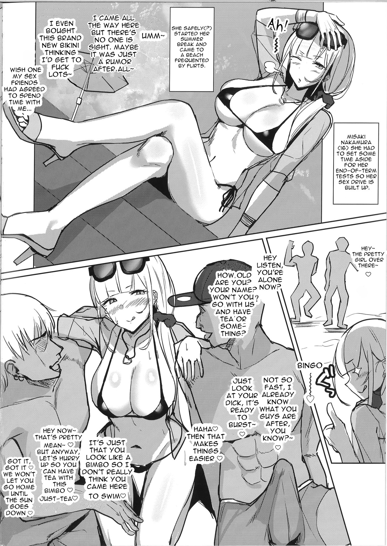 Hentai Manga Comic-Ecchi na Gal JK Bangaihen - Gal JK Misaki-chan Beach de Sokuhame Nanpa SEX-Read-2